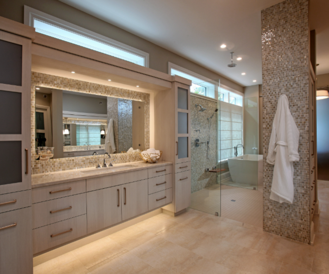 North Longboat Spectacular Contemporary Master Bath — EuroTech Cabinetry Sarasota